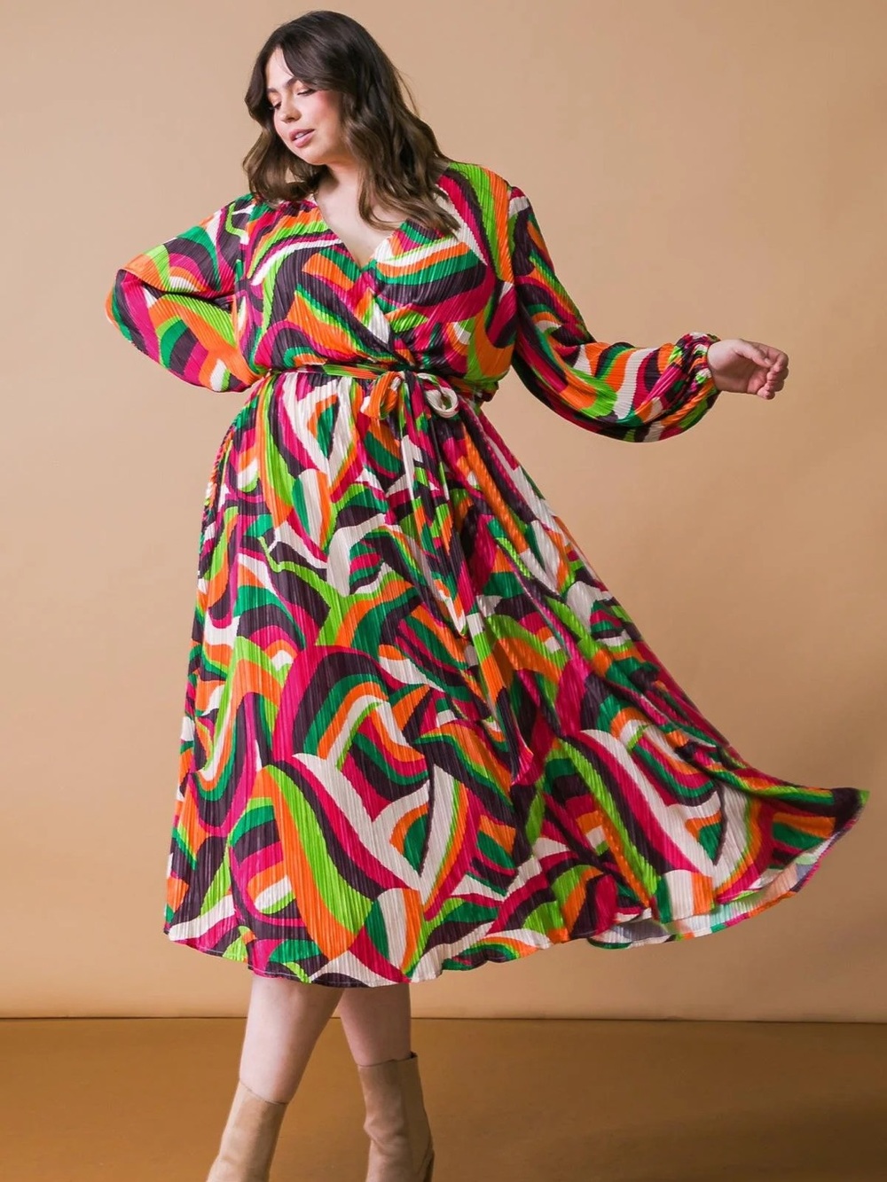 Flying Tomato Dressed to Impress Plisse Midi Dress